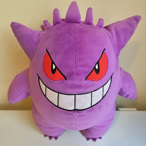 WCT Pokemon Gengar Plush Stuffed Toy Purple Ghost Embroidered Face 2018 10" - Picture 2 of 7